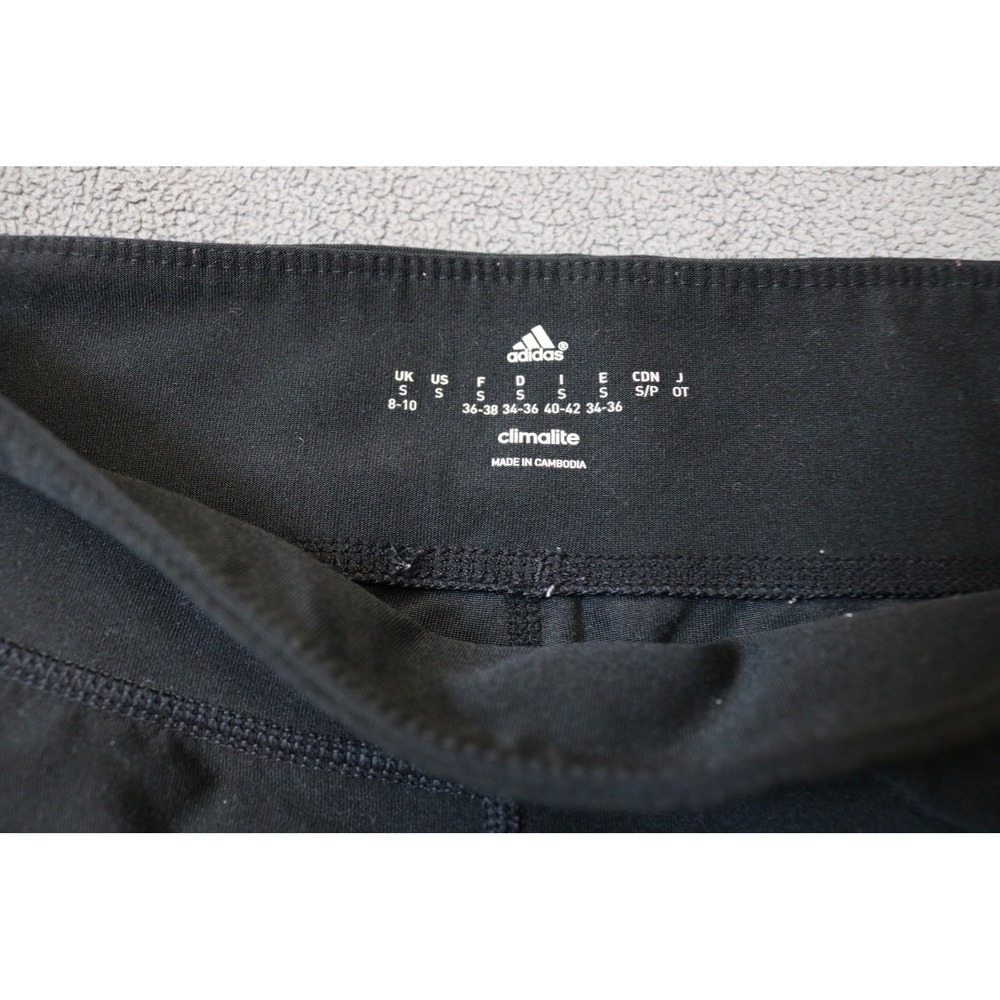 ADIDAS Climalite Performance Leggings Women Small Black Stretch Athletic Workout - Picture 5 of 12